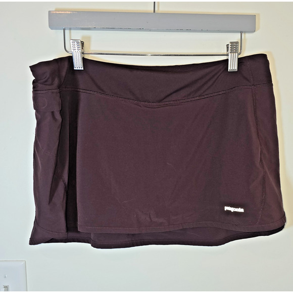 Patagonia Women’s Brown Running Skort  Size L Pull On Athletic Skirt - Picture 1 of 7